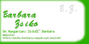 barbara zsiko business card